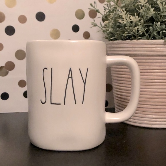 💥2/$30💥 Rae Dunn SLAY white matte ceramic mug